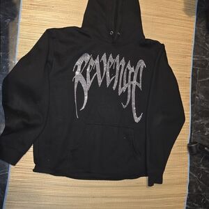 Revenge Clothing Black Hoodie with Silver Logo